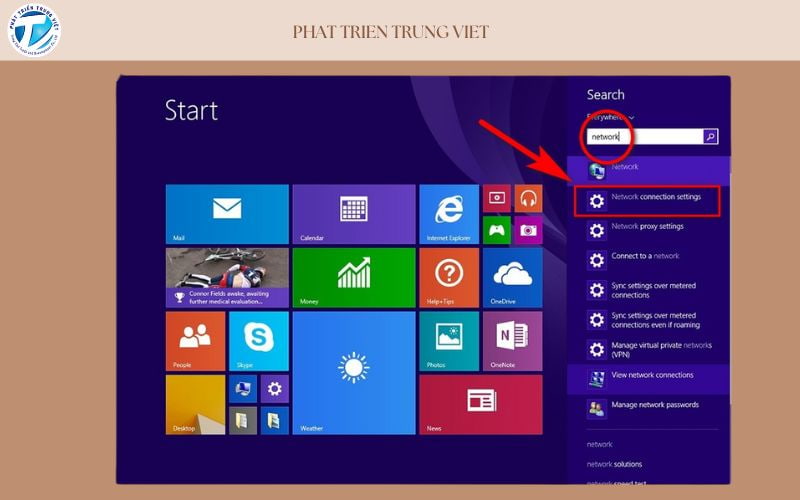 Cách kiểm tra địa chỉ IP trên Windows 8 bước 1